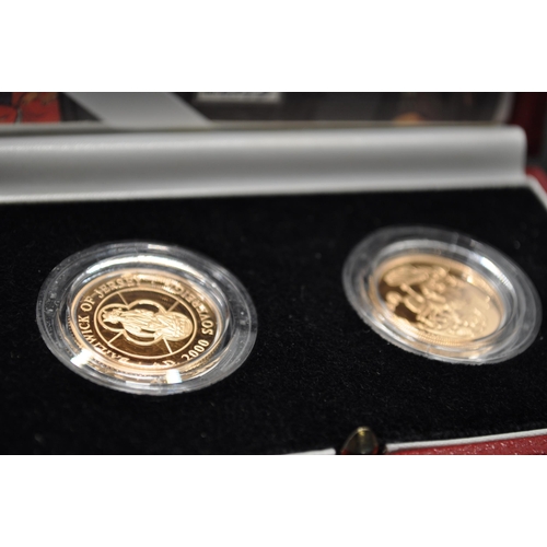 272 - Royal Mint 2000 Mellinium UK and Jersey full sovereign gold proof coins, with box and certificate no... 