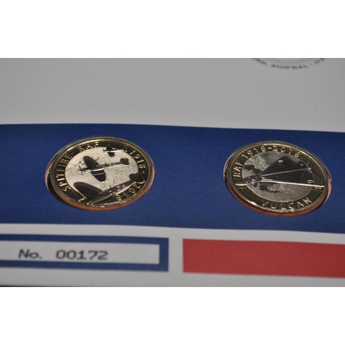 277 - RAF Centenary Stamp/Coin Cover No. 00172, The RAF centenary x 4 £2 coin cover - is a Royal Mail firs... 