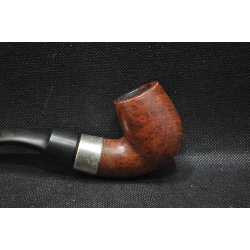 239 - Vintage Peterson's of Dublin pipe with silver collar, hallmarked K&P Dublin 1917