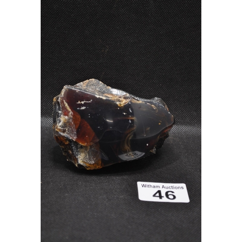 46 - Large chunk of Blue Amber in raw form. Approx weight 213g, with Certificate.  Blue amber is fossilis... 