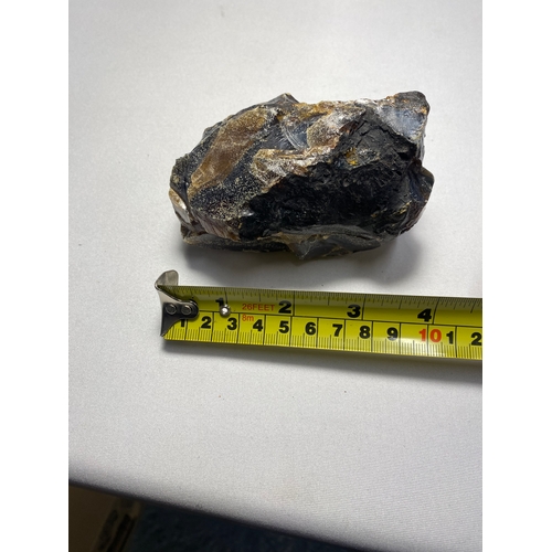 46 - Large chunk of Blue Amber in raw form. Approx weight 213g, with Certificate.  Blue amber is fossilis... 