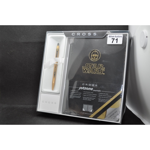 71 - Cross Star Wars C3P0 roller ball pen / Cross jot zone journal set  no. AT0625SD-16/1