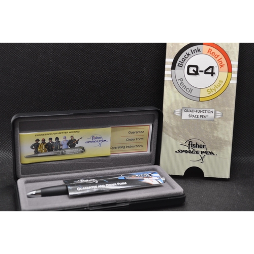 85 - Fisher Quad Function Space Pen in box with literature and sleeve, x2 Fisher Space pen with pressuriz... 