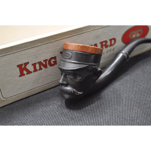 237 - A vintage pipe believed to depict Marshall Joffre, marked Depose to stem