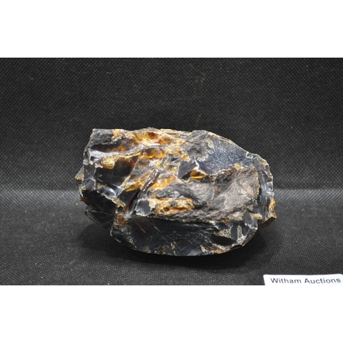 46 - Large chunk of Blue Amber in raw form. Approx weight 213g, with Certificate.  Blue amber is fossilis... 