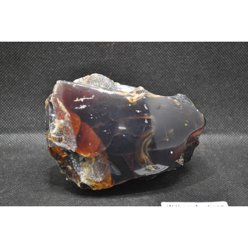 46 - Large chunk of Blue Amber in raw form. Approx weight 213g, with Certificate.  Blue amber is fossilis... 