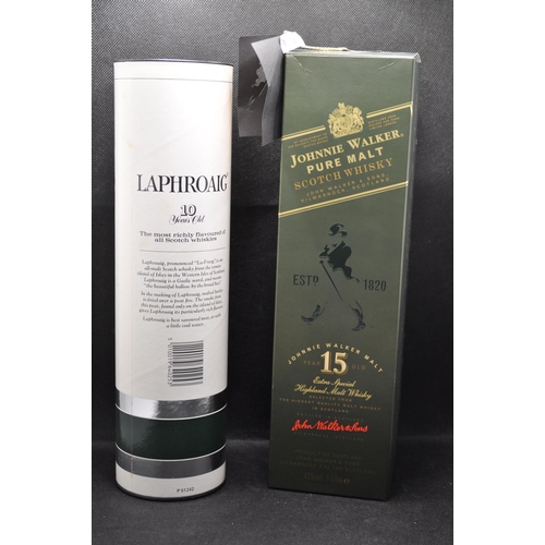 58 - Two bottles of boxed malt Scotch Whisky to include a 75cl bottle of Laphroaig 10 year and a 1L bottl... 