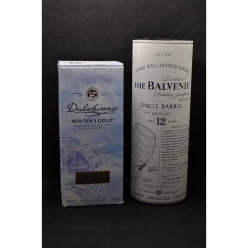 60 - Two bottles of whisky to include one 70cl bottle of The Balvenie single barrel first fill aged for 1... 