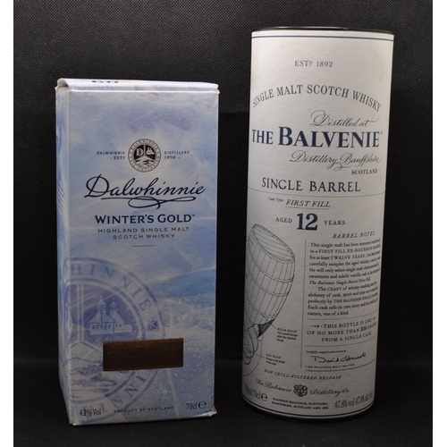 60 - Two bottles of whisky to include one 70cl bottle of The Balvenie single barrel first fill aged for 1... 