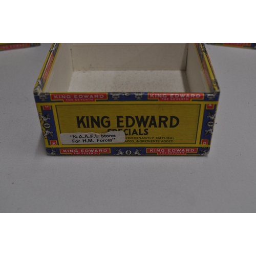 283 - King Edward Tobacco boxes x 6 (empty),  with N.A.A.F.I Stores for H.M.Forces stickers