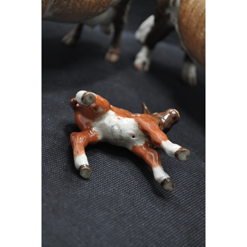 136 - Beswick pottery Dairy Shorthorn models, including bull, 