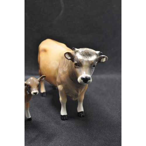 135 - Beswick Dunsley coy boy, cow and calf (3)