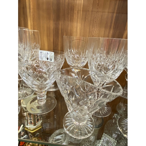 67 - A large quantity of quality cut crystal/glassware items to include decanters and drinking vessels in... 