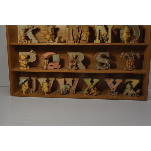 48 - Disney Pooh Alphabet wooden display unit together with Disney Pooh Bear Alphabet letters complete A-... 