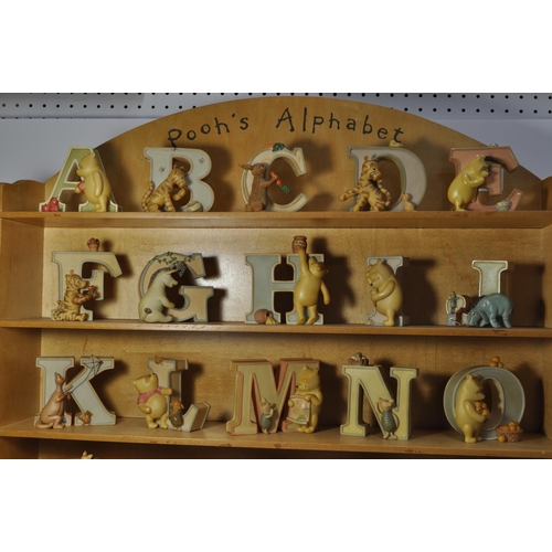 48 - Disney Pooh Alphabet wooden display unit together with Disney Pooh Bear Alphabet letters complete A-... 