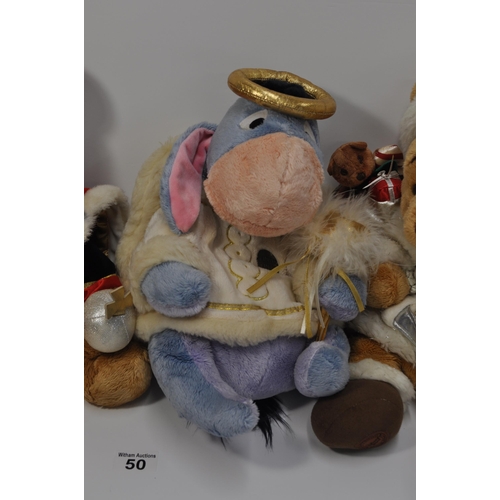 50 - Mixed Winnie the Pooh  limited edition plush bears to include Eeyore with Angel Wings