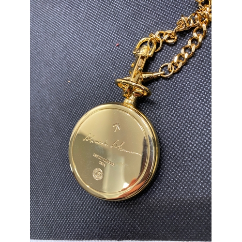 290 - Bradford Exchange 95th Anniversary signature edition Johnnie Johnson pocket watch, issue No 0204 wit... 