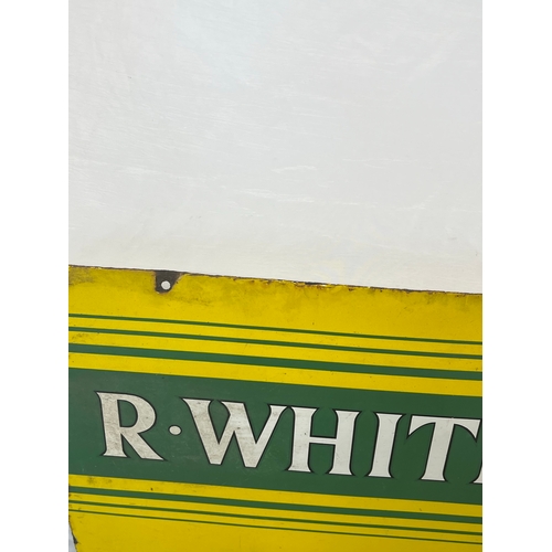 197 - Vintage large R Whites Soft Drinks enamel sign