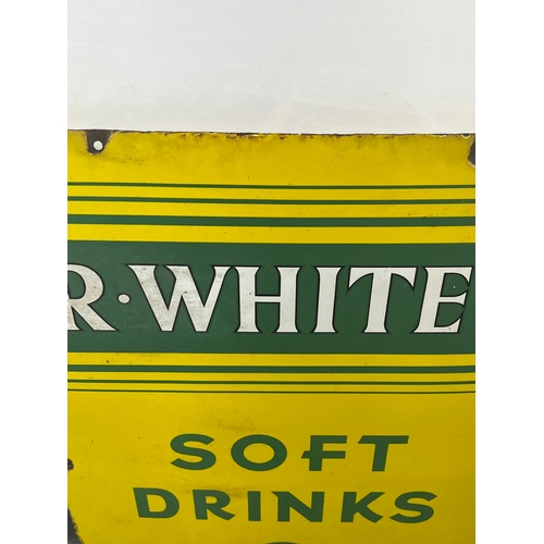 197 - Vintage large R Whites Soft Drinks enamel sign