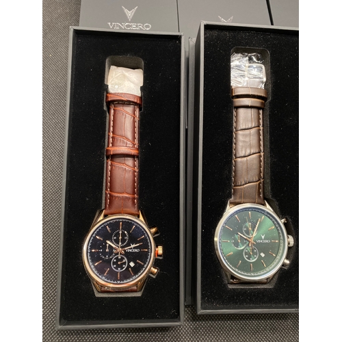 25 - Four Vincero watches, all as new, with boxes