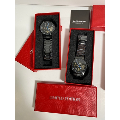 31 - A group of various wristwatches in various designs, all as new condition with protective film, boxes... 