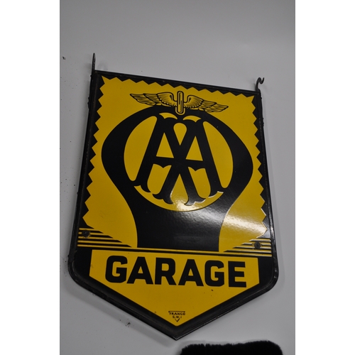 202 - Double sided AA garage wall hanging Sign, Franco S.W.1, approx. size H79cm x W57cm