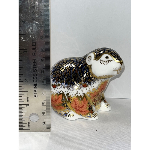 9 - Royal Crown Derby Riverbank Beaver no. 2664 / 5000 with certificate, gold stopper and box