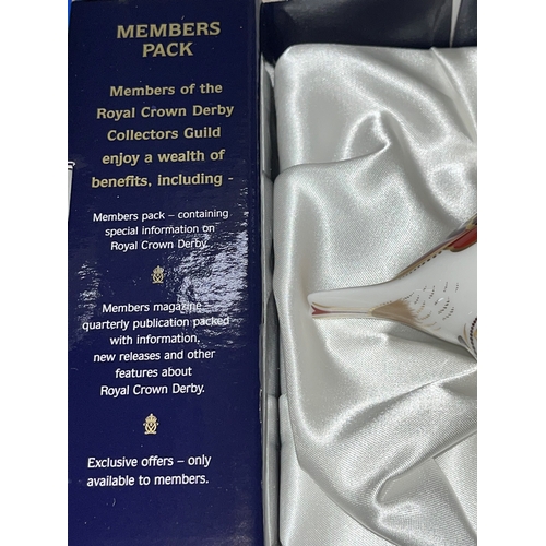 15 - Royal Crown Derby crested tit, member pack with gold stopper in box unopened