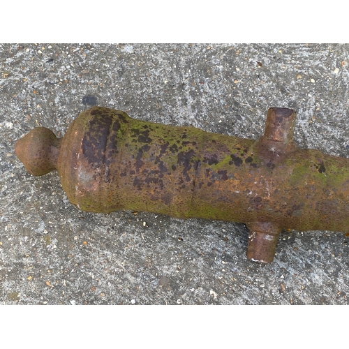 227b - cast iron signal barrel, approx 79cm length, (see also Lot 227c)