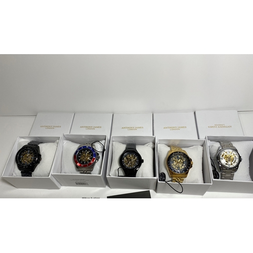 326 - Watch bundle consisting of x5 Anthony James of London wristwatches.  All as new with tags, to includ... 