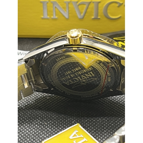 328 - x3  Invicta watches -  “29425” wristwatch, gold coloured and stainless steel, 45mm case, two subsidi... 