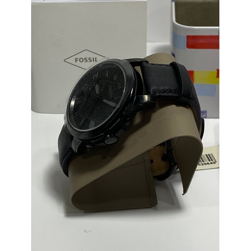 330 - x2 Fossil Watches; A  FS5132 chronograph Watch Black face with black Leather strap, case diameter 44... 