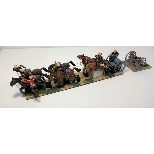 RARE W Britain Zulu War 20099 British Royal Artillery Gun Team No 1 Desperate Escape. New in box with certificate to state it is limited edition  no. 430 / 600 with W. Britain Zulu War 20100 British Royal Artillery Major Smith Mounted and Zulu Vignette with certificate no. 524 / 600