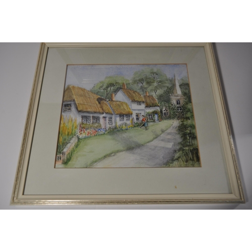 1 - x2 framed original watercolours of Essex scenes;  Maplestead Mill and Wendens Ambo both signed by th... 