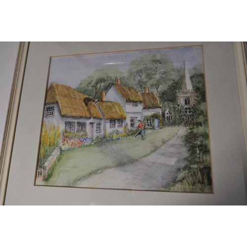 1 - x2 framed original watercolours of Essex scenes;  Maplestead Mill and Wendens Ambo both signed by th... 