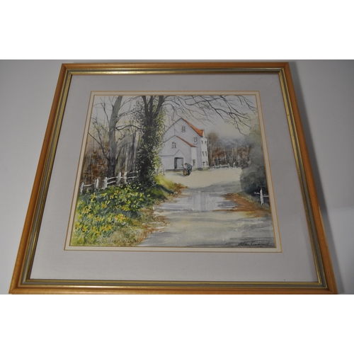 1 - x2 framed original watercolours of Essex scenes;  Maplestead Mill and Wendens Ambo both signed by th... 