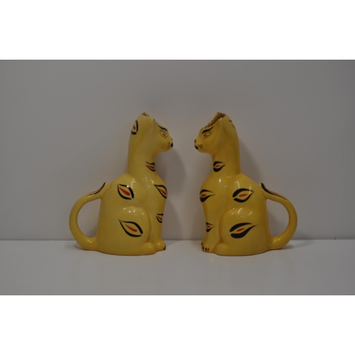 13 - A pair of 1960's Arthur Wood ceramic jugs in the form of cats, stamped Smoky  4400 to base