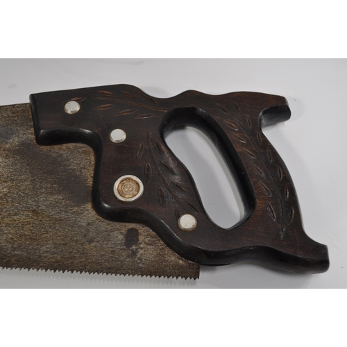 150 - Stanley Bedrock  608 woodworking Plane  together with vintage wooden handled saw marked Disston USA