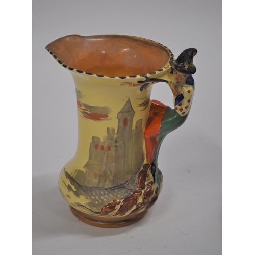 16 - 1930's Burleigh Ware hand painted ' Pied Piper ' Handle Jug. Approx. H 8 Inches together with A.J. W... 