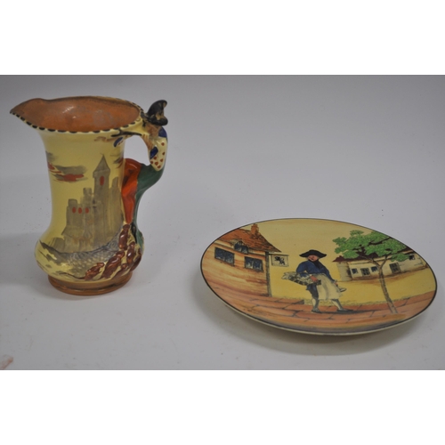 16 - 1930's Burleigh Ware hand painted ' Pied Piper ' Handle Jug. Approx. H 8 Inches together with A.J. W... 