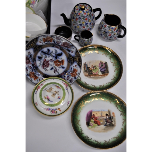 19 - A collection of chinaware and porcelain items to include an Ironstone plate in Eugenie pattern, Vict... 