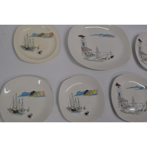 20 - Retro Midwinter Stylecraft 'Cannes/Riviera' platter and plates A/F