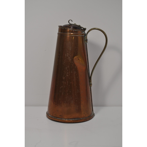 30 - W.A.S. Benson insulated or 'jacketed' hot water jug, of conical form, stamped to base 