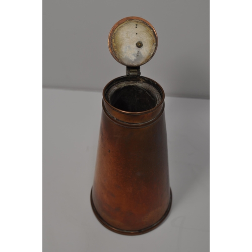 30 - W.A.S. Benson insulated or 'jacketed' hot water jug, of conical form, stamped to base 