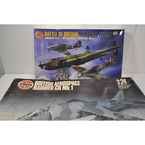 61 - Airfix boxed model aircraft kits X4, to include Supermarine spitfire Mk Vb, plus Metal ornament of a... 