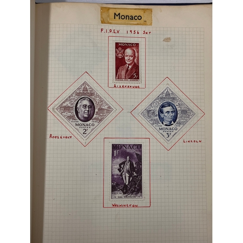 47 - Two Adelphi stamp alums containing a mixture of vintage stamps from around the world to include US, ... 