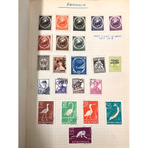 47 - Two Adelphi stamp alums containing a mixture of vintage stamps from around the world to include US, ... 