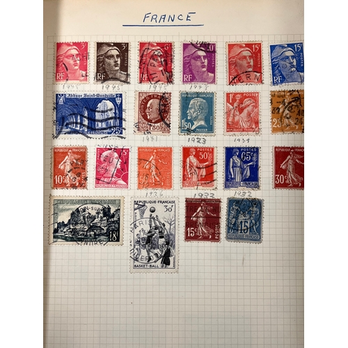 47 - Two Adelphi stamp alums containing a mixture of vintage stamps from around the world to include US, ... 