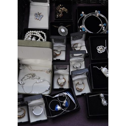 2 - A large quantity of costume jewellery to include necklaces, bracelets, bangles, earrings, rings etc.