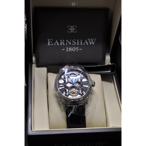 114 - A Thomas Earnshaw wristwatch model ES-8095-01, Westminster Brunel automatic railroad silver as new w... 